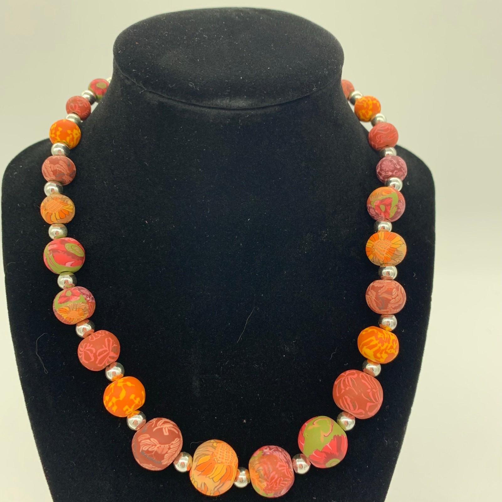 Viva Beads Polymer Clay Bright Necklace Beachy Boho Coastal Festival